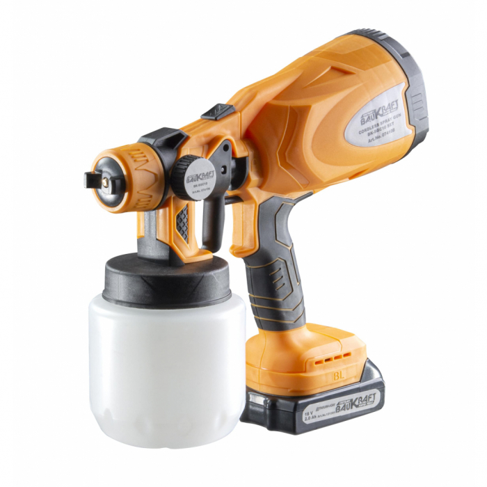 Pistol de vopsit ø2.5mm 0.8L 2Ah BK-SGC10 Set BAUKRAFT POWER TOOLS [4]