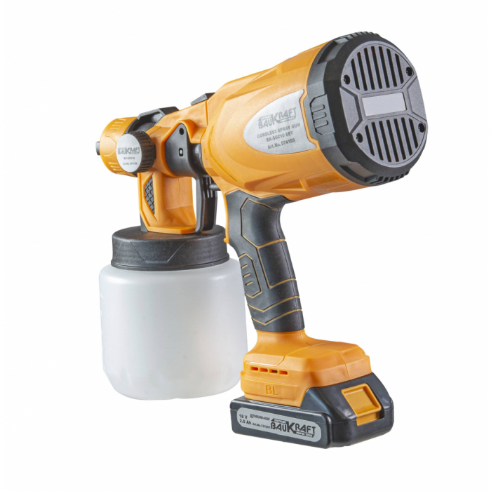 Pistol de vopsit ø2.5mm 0.8L 2Ah BK-SGC10 Set BAUKRAFT POWER TOOLS [6]
