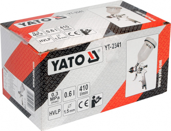 Pistol de Vopsit YATO, rezervor plastic, HVLP, 3bar, 600ml [2]