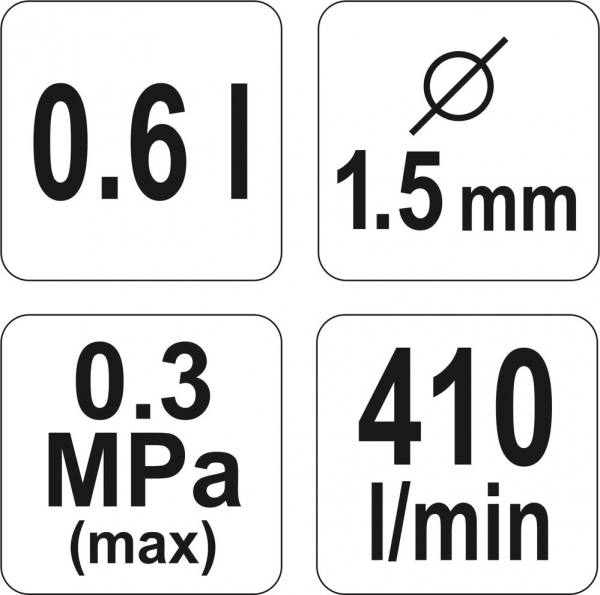 Pistol de Vopsit YATO, rezervor plastic, HVLP, 3bar, 600ml [4]