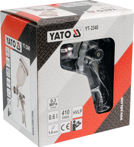 Pistol de Vopsit YATO, rezervor plastic, HVLP, 600ml [2]