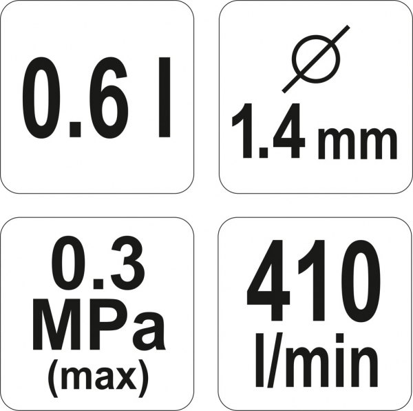 Pistol de Vopsit YATO, rezervor plastic, HVLP, 600ml [4]