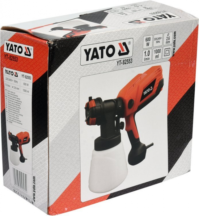 Pistol electric de vopsit YATO 600W, rezervor 1L, 1 l/min [5]