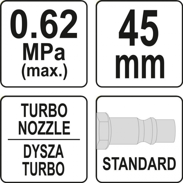 Pistol pentru suflat YATO, duza TURBO 45 mm, 6.2bar, 1/4 [3]