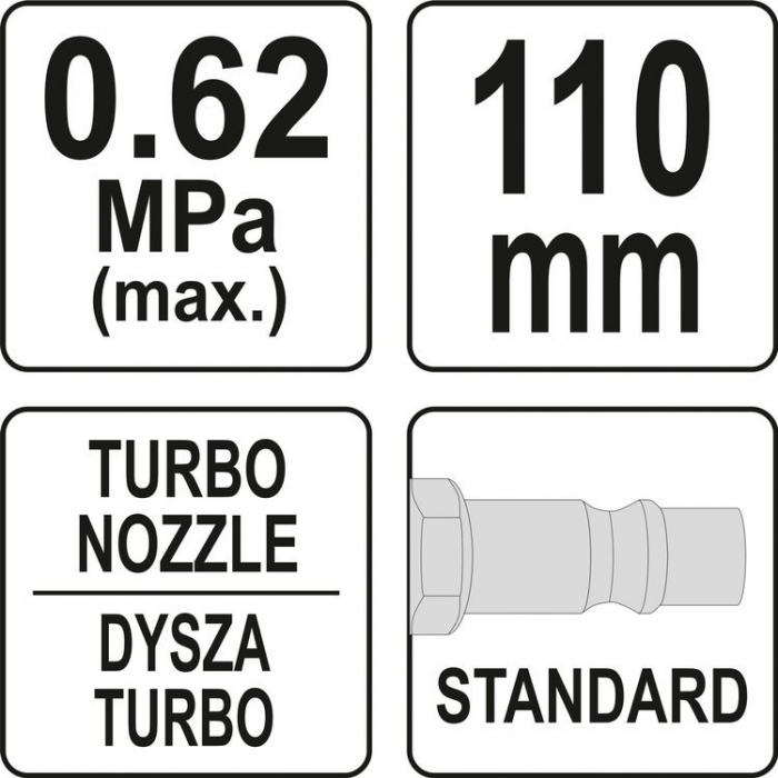Pistol pentru suflat YATO, duza TURBO tija lunga 110 mm, 6.2bar, 1/4 [3]