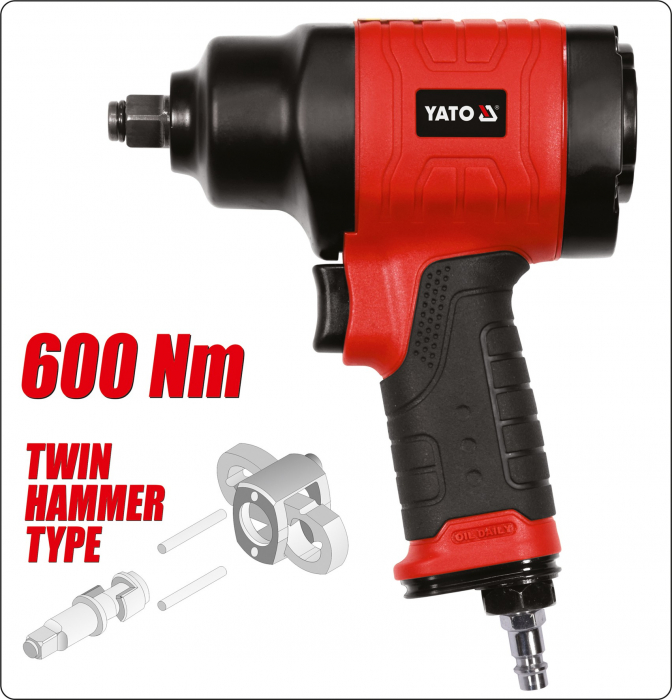 Pistol pneumatic YATO cheie profesionala 1/2 600Nm COMPOZIT [5]