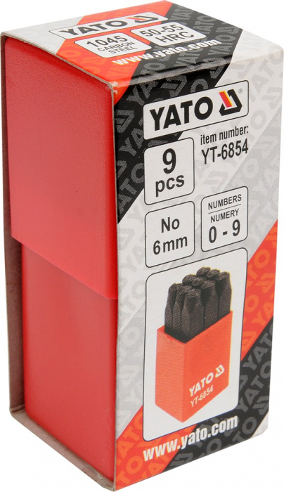 Poansoane cifre 0-9 YATO 6-8mm 9buc otel carbon [2]