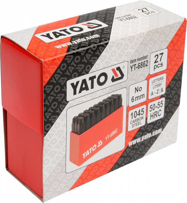 Poansoane litere A-Z YATO 6-8mm 27buc otel carbon [2]