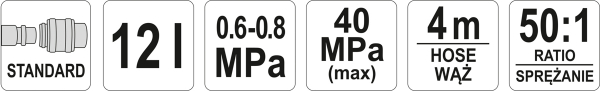 Pompa pneumatica YATO, pentru gresat, 12L, 4m [3]