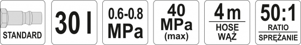 Pompa Pneumatica YATO, Pentru Gresat, 30 L, 4m [3]