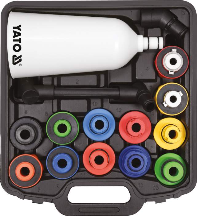 Set YATO pompa rotativa pentru butoi ulei, palnie 2000ml 15 adaptoare [2]
