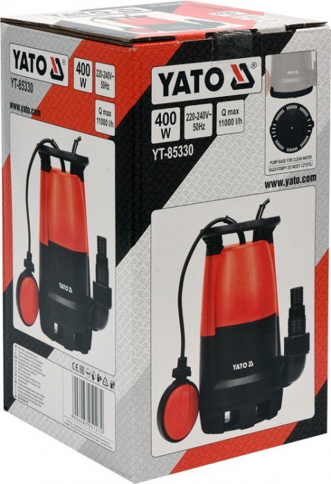 Pompa submersibila YATO, apa curata si murdara, 400W, 11000 l/h [3]