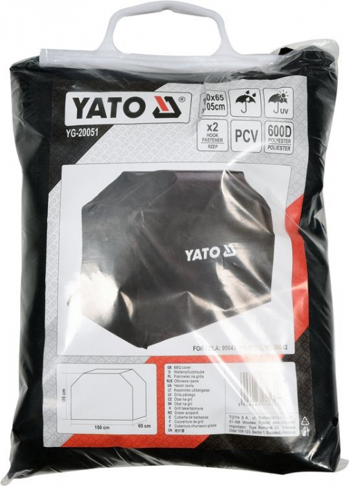 Prelata pentru gratar YATO tip husa 150X65X105 cm PVC [2]
