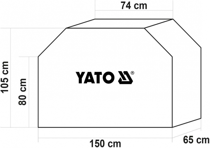 Prelata pentru gratar YATO tip husa 150X65X105 cm PVC [3]