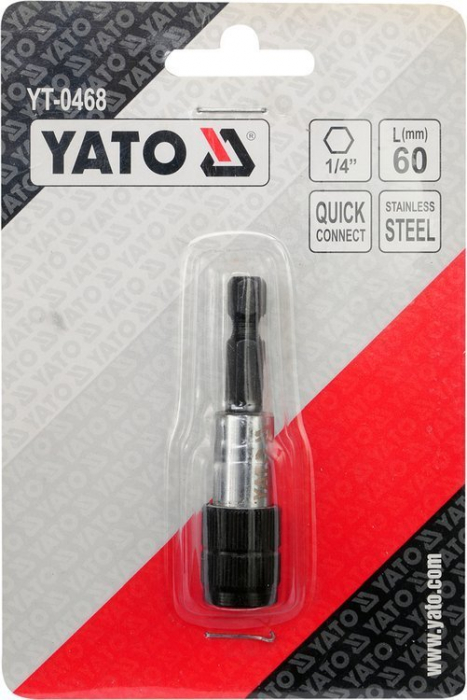 Prelungitor biti cu magnet YATO 1/4 60mm, QUICK CONNECT [2]