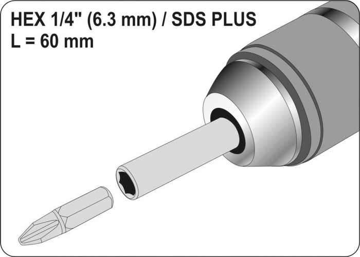 Prelungitor biti cu magnet YATO SDS plus 1/4 60mm [4]