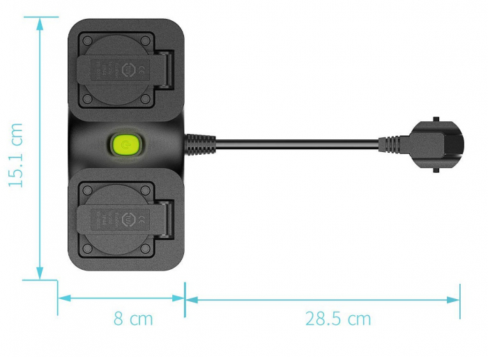 Prelungitor inteligent de exterior 2 prize WiFi MEROSS MSS620HK aplicatie MEROSS (HomeKit) [2]