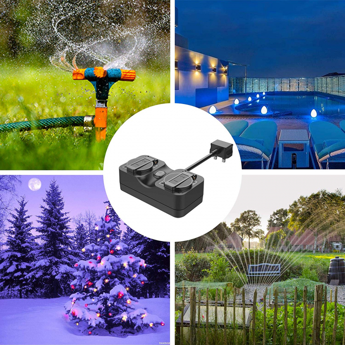 Prelungitor inteligent de exterior 2 prize WiFi MEROSS MSS620HK aplicatie MEROSS (HomeKit) [4]