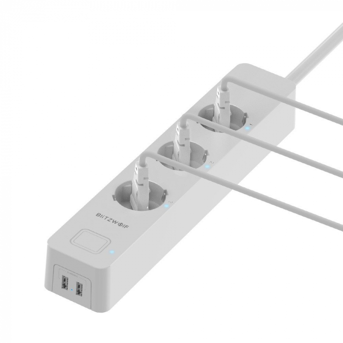 Prelungitor inteligent 3 prize 2xUSB 2.4A WiFi BLITZWOLF 3300W 1.4m BW-SHP9 [2]