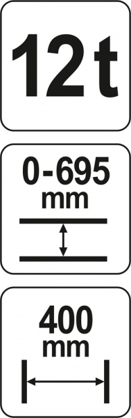 Presa hidraulica YATO, 12T, 0 - 695mm, 400mm [4]