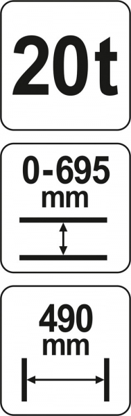 Presa hidraulica Yato, 20T, 0 - 695mm, 490mm [4]