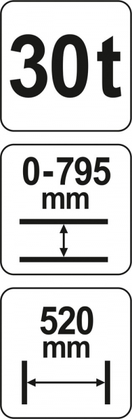 Presa Hidraulica YATO, 30T, 0-795mm, 520mm [4]