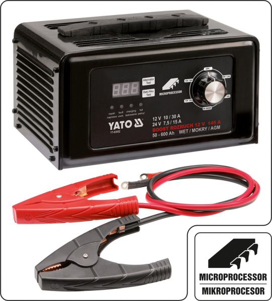 Redresor baterie auto YATO, 12V/24V, 30A, boost [3]