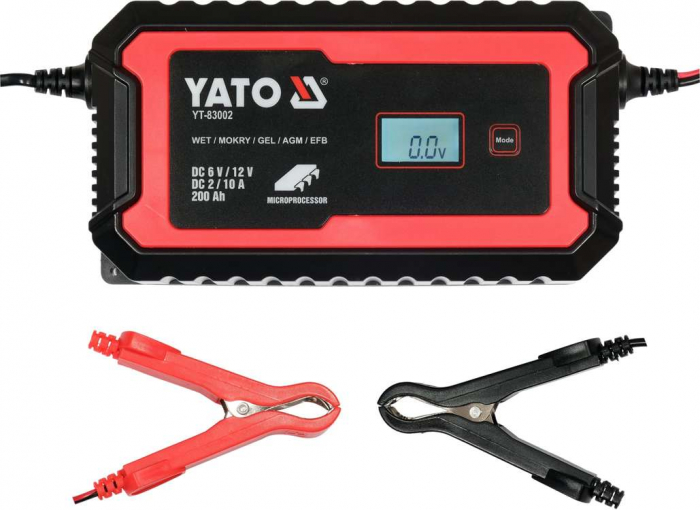 Redresor digital yato display lcd 6v 2a, 12v 10a baterie 5 - 200a