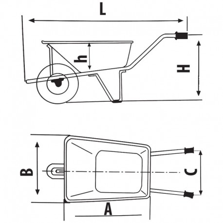 Roaba constructii Venus DSH, WB 6425, cuva zincata, 80L (portocaliu) [3]