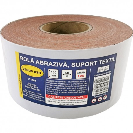 Rola abraziva VENUS DSH, suport textil, 100mm X 50m