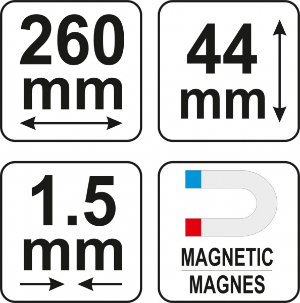 Sablon Masurare Profil YATO, Magnetic, 260mm [4]