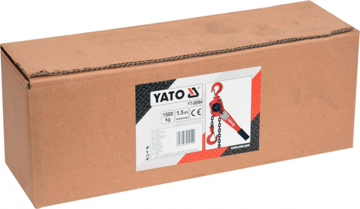 Scripete cu parghie YATO 1.5 - 3T 22.5 - 45kN 1.5m [3]