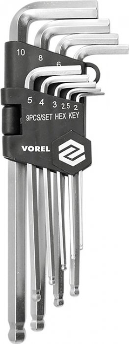 SET 9 CHEI HEXAGONALE, 2-10 MM, CR-V VOREL