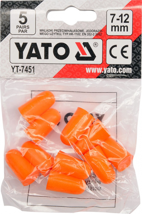 Set antifoane tip dop YATO 7 - 12mm SNR 34 dB 5 perechi [3]