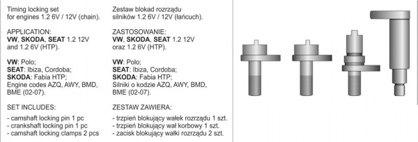 Set blocare YATO, pentru distributie motor benzina, 4buc [6]