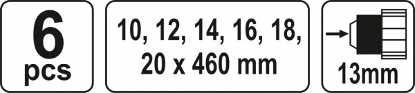 Set burghie elicoidale YATO, pentru lemn, 10 - 20mm, 6buc [3]