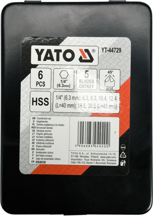 Set zencuitoare YATO HEX pentru metal HSS 6buc [4]