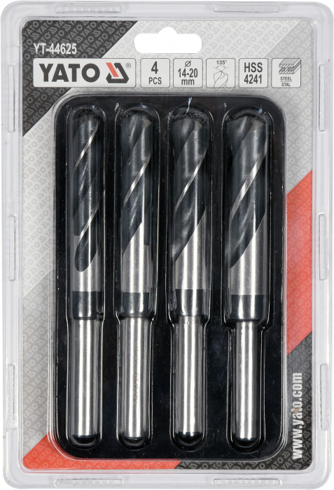 Set burghie metal HSS 4241 4buc 14-20mm 150mm YATO [3]