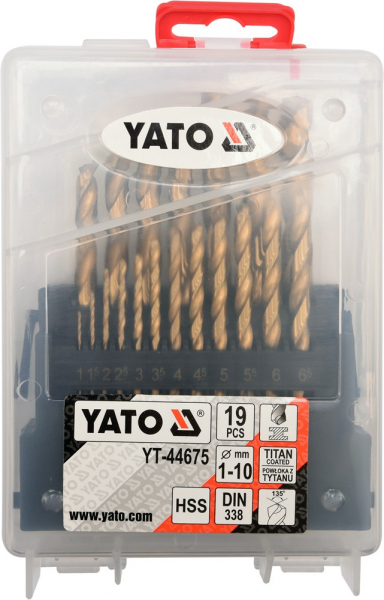 Set burghie pentru metal YATO, HSS-Titan, DIN 338, 19buc [2]