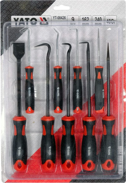 Set carlige/raclete pentru extras garnituri YATO 9buc 162 - 240 mm [3]