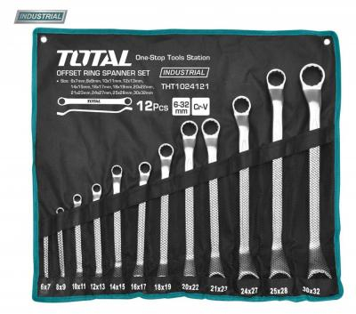 Set chei inelare cu cot total, cr-v, 6-32mm, 12buc, industrial