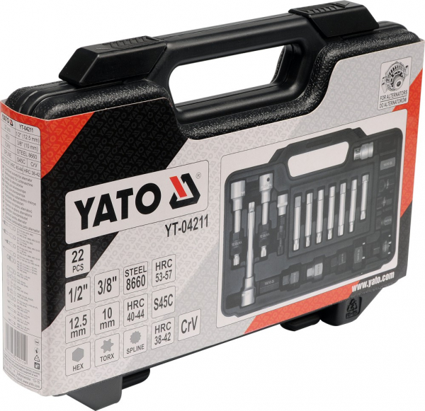 Set chei combinate YATO, pentru alternator, 1/2"-3/8", 22buc [2]