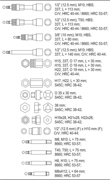 Set chei combinate YATO, pentru alternator, 1/2"-3/8", 22buc [4]