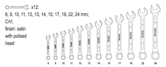 Set chei combinate YATO, satinate, 8-24mm, Cr-V, 12 bucati [3]