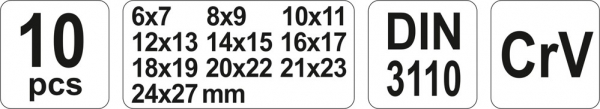 Set chei fixe YATO, 6X7/24X27mm, 10buc [4]