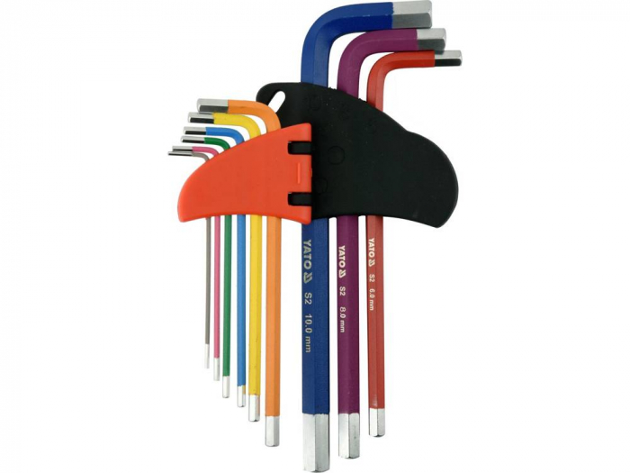 Set chei imbus HEX YATO serie lunga, AISI S2, 1.5-10mm 9buc multicolor [2]