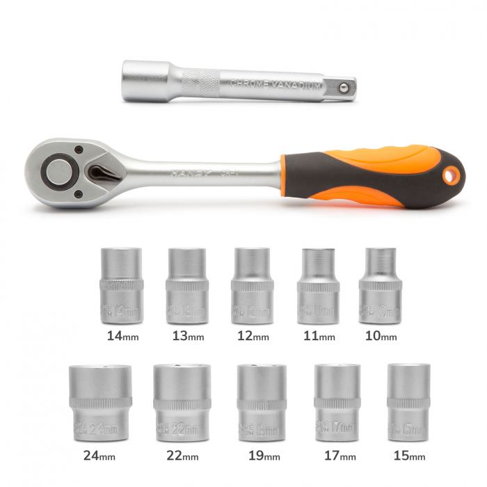 Set chei tubulare - 12 buc. - 1/2" - 10 - 24 mm [4]