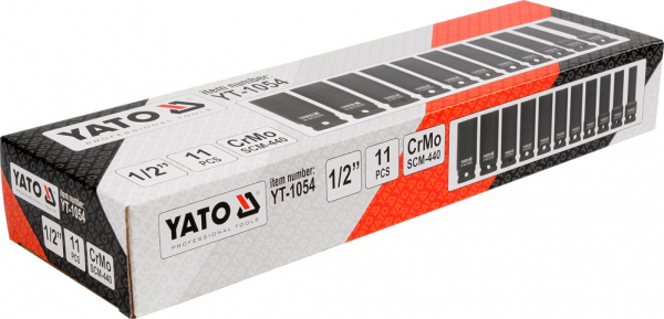 Set chei tubulare YATO, de impact, adanci, 10 - 24mm, 1/2, 11buc [4]