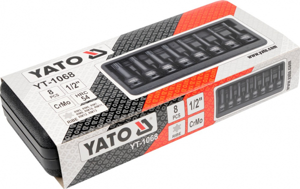 Set chei tubulare YATO, de impact, RIBE, RM5-RM13, CrMo, 1/2", 8buc [2]