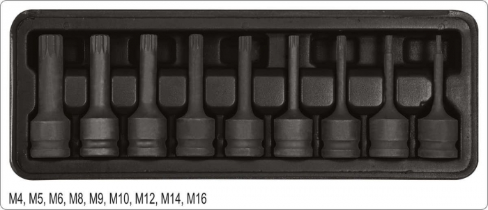 Set chei tubulare de impact YATO SPLINE M4-M16 CrMo 1/2 9buc [5]